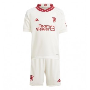 Manchester United kläder Barn 2023-24 Tredje Tröja Kortärmad (+ korta byxor)